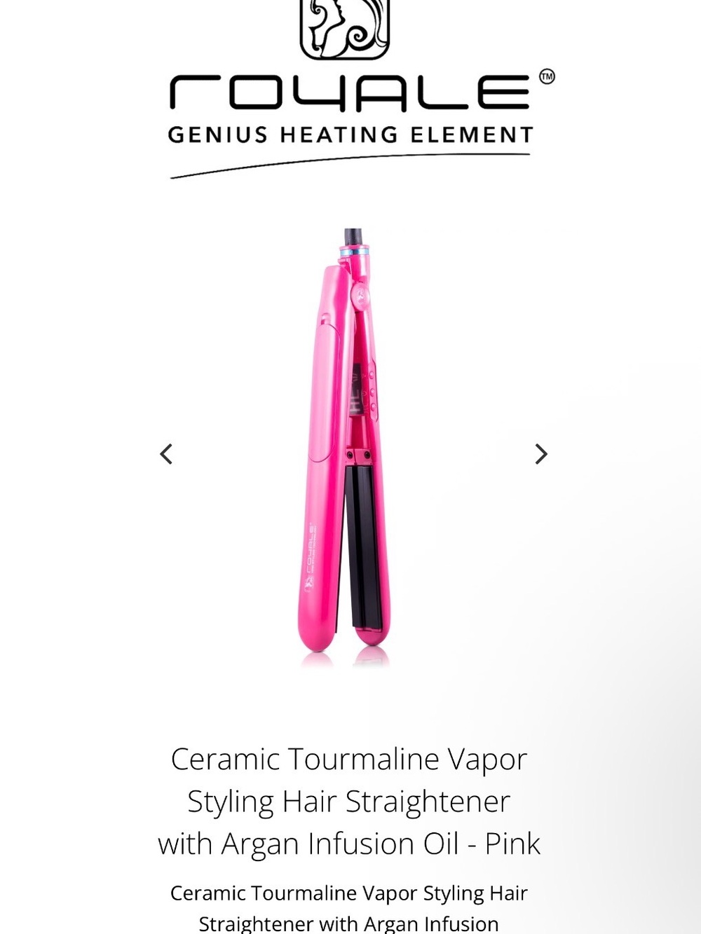 Ceramic Tourmaline Vapor Hair Straightener - Pink